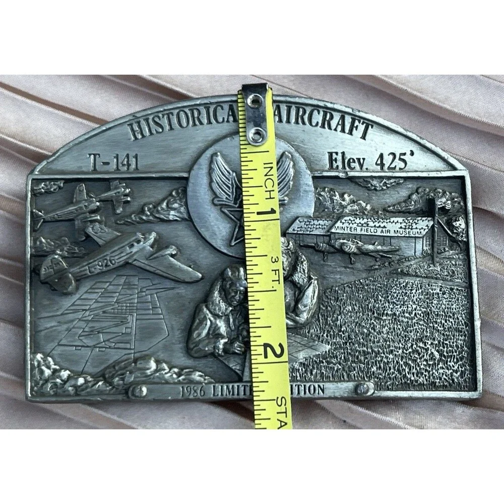 VTG 1986 Historical Aircraft T-141 Belt Buckle Minter Field LE #963/3500 USA